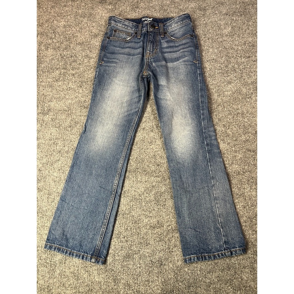 Cat & Jack Girls 10 Bootcut Jeans | Y2K Denim | Mid Rise | Faded Wash | Stretch